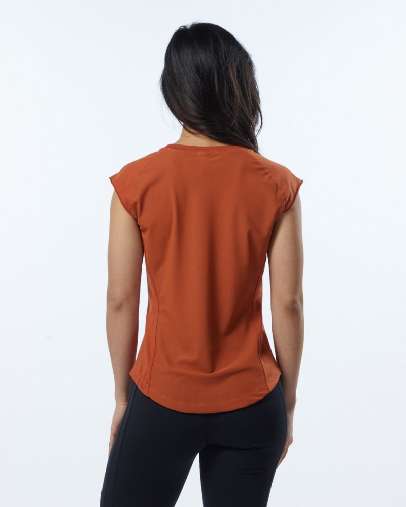 Chemises Alphalete Velocity Tee Sour Tangerine Femme | LKB-86210506