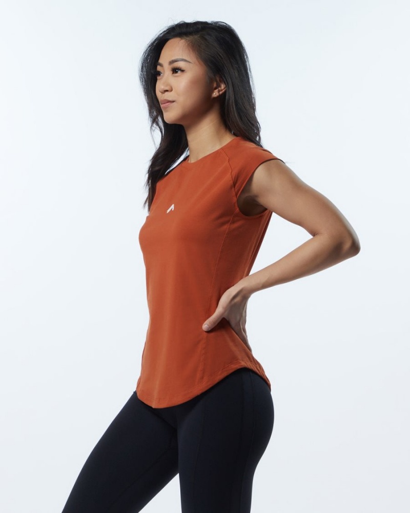 Chemises Alphalete Velocity Tee Sour Tangerine Femme | LKB-86210506