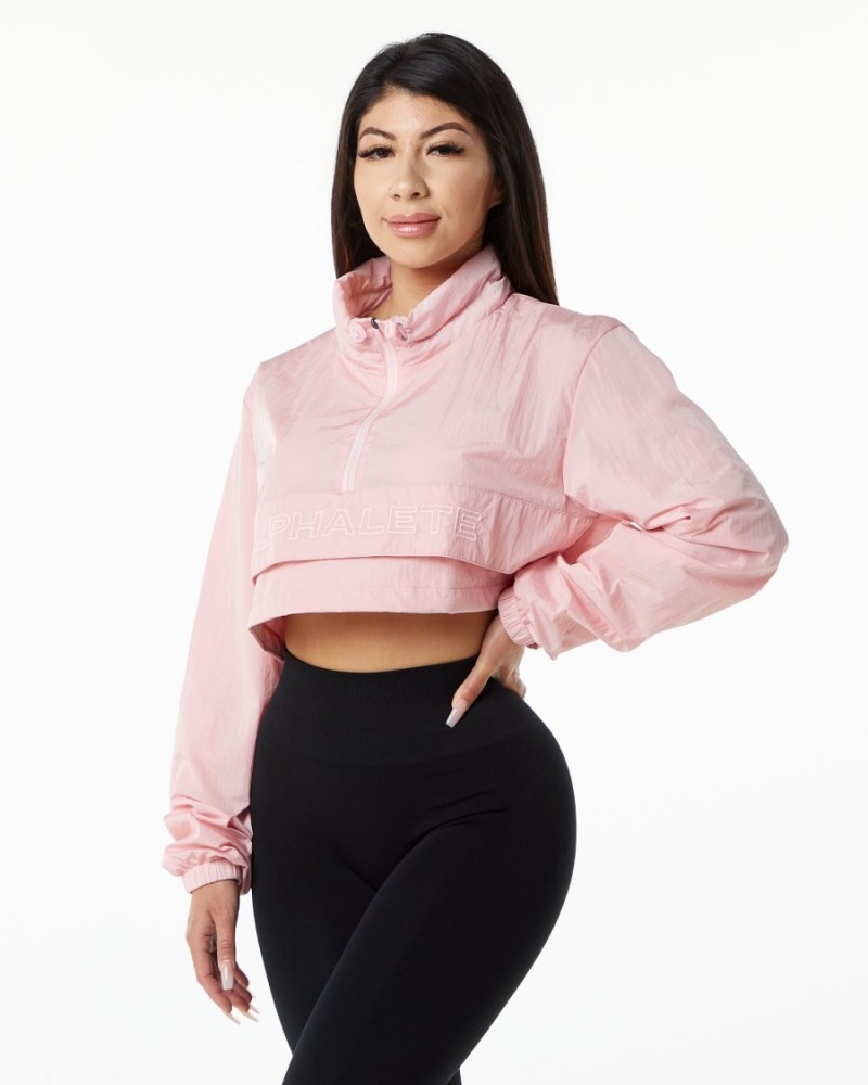 Vestes Alphalete Endure Crop Jacket Mauve Femme | CRP-34502796