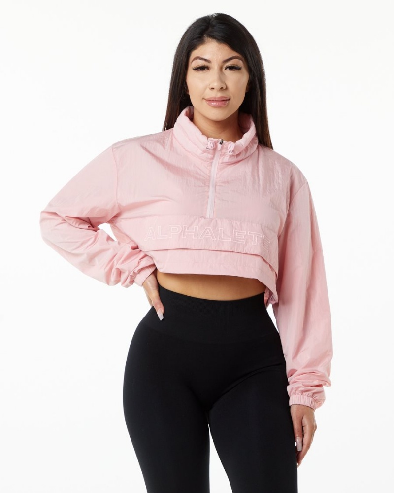 Vestes Alphalete Endure Crop Jacket Mauve Femme | CRP-34502796