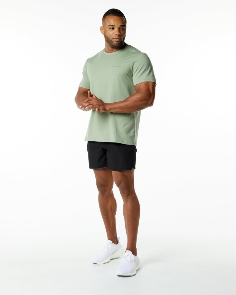 Chemises Alphalete Classiche Tee Sage Homme | GSA-31613860