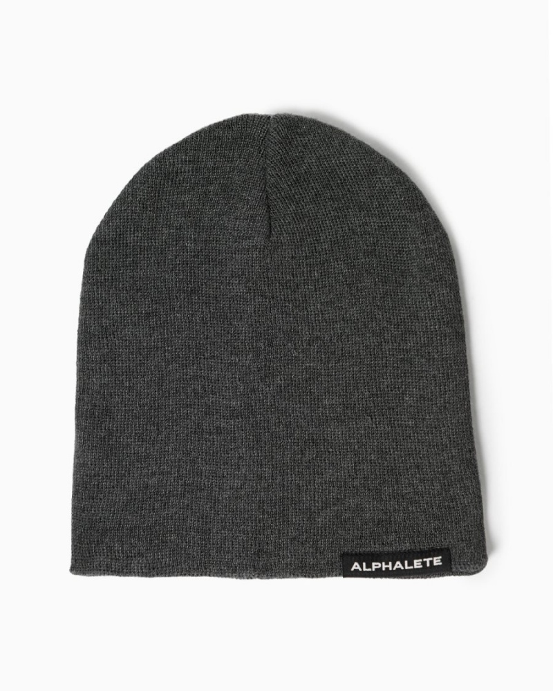 Accessoires Alphalete Essential Beanie Charcoal Homme | IHO-38269493