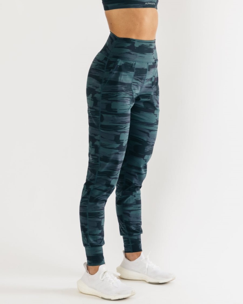 Pantalon Jogging Alphalete Surface Expanse Jogger Bleu Camouflage Femme | JHE-80282635