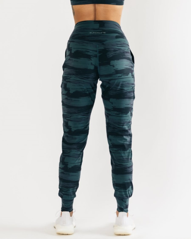 Pantalon Jogging Alphalete Surface Expanse Jogger Bleu Camouflage Femme | JHE-80282635