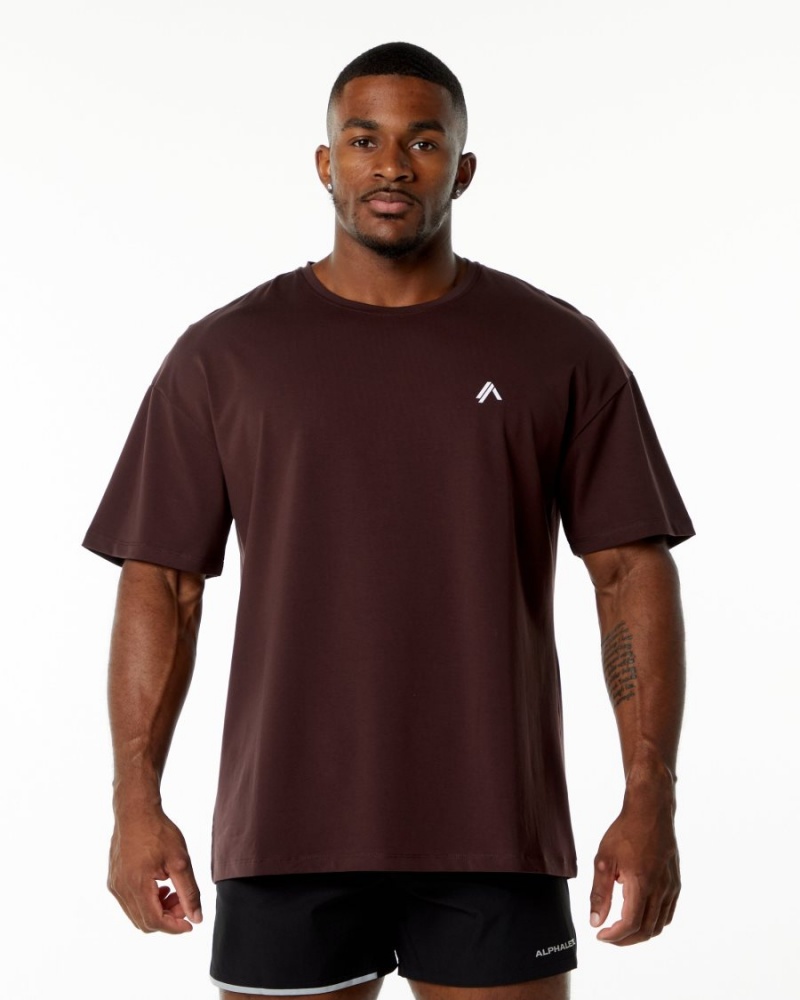 Chemises Alphalete Emblem Tee Bordeaux Homme | TJI-60981931