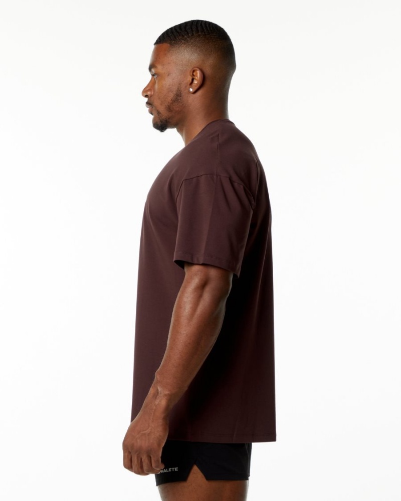 Chemises Alphalete Emblem Tee Bordeaux Homme | TJI-60981931