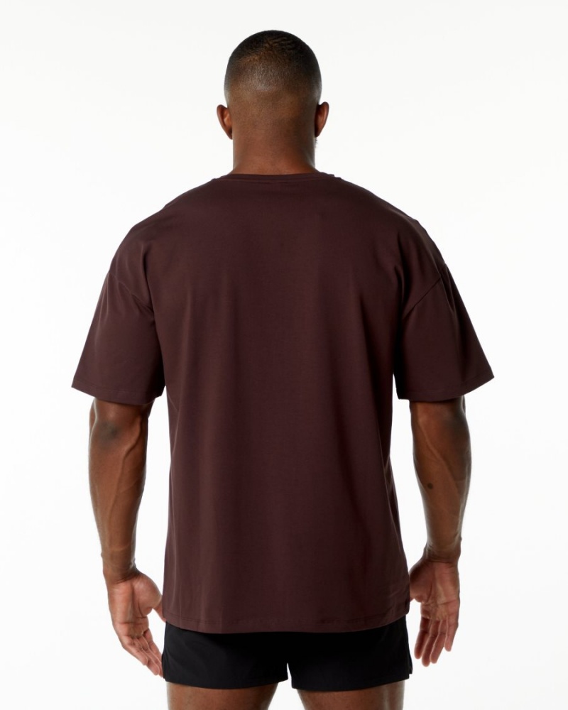 Chemises Alphalete Emblem Tee Bordeaux Homme | TJI-60981931