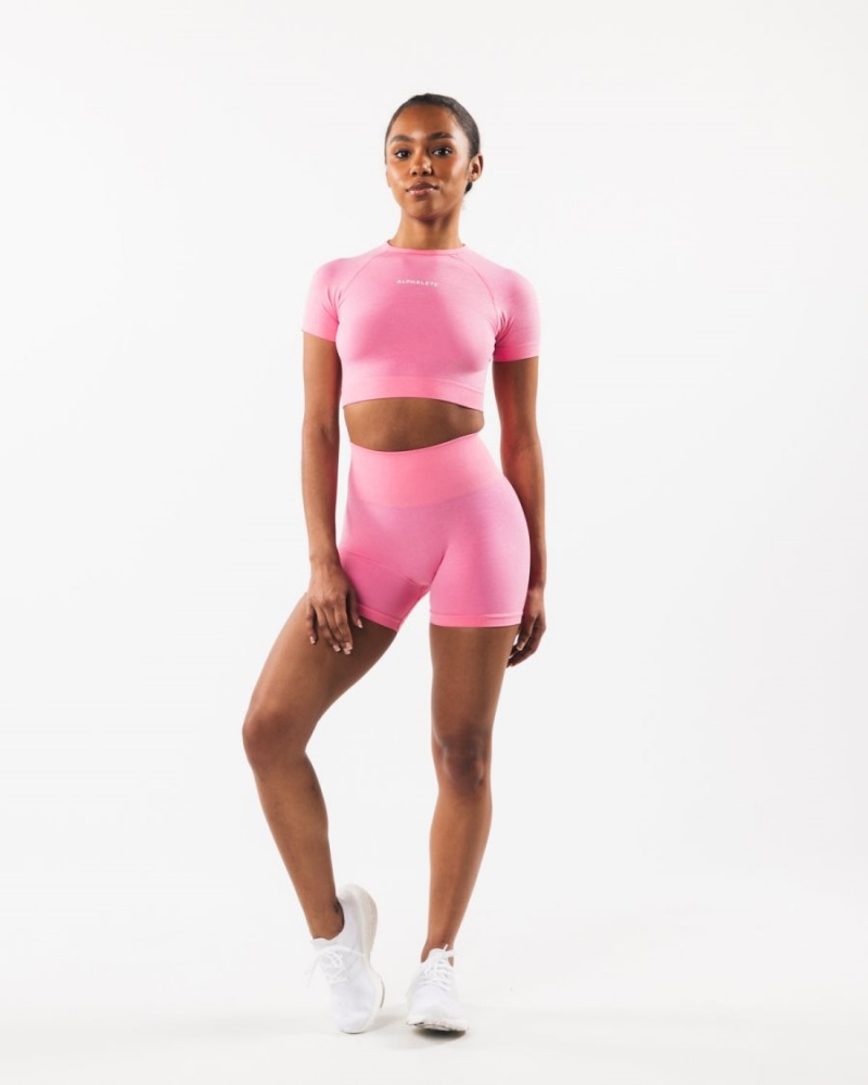 Chemises Alphalete Amplify SS Crop Cotton Candy Femme | NAE-47385009