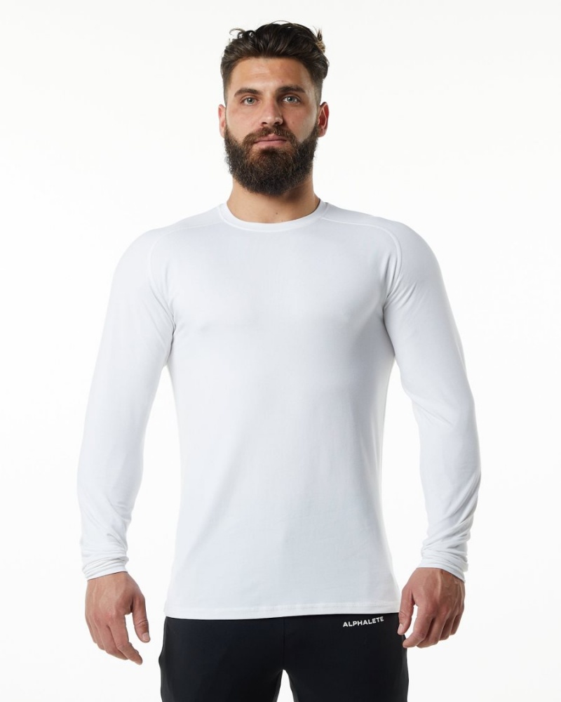 Chemises Alphalete Evo Epaulette Tee Blanche Homme | HGP-98389665