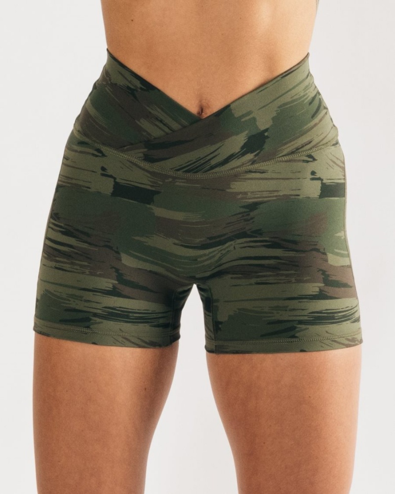 Short Alphalete Surface Power Corta 5" Vert Olive Camouflage Femme | QSY-62469260