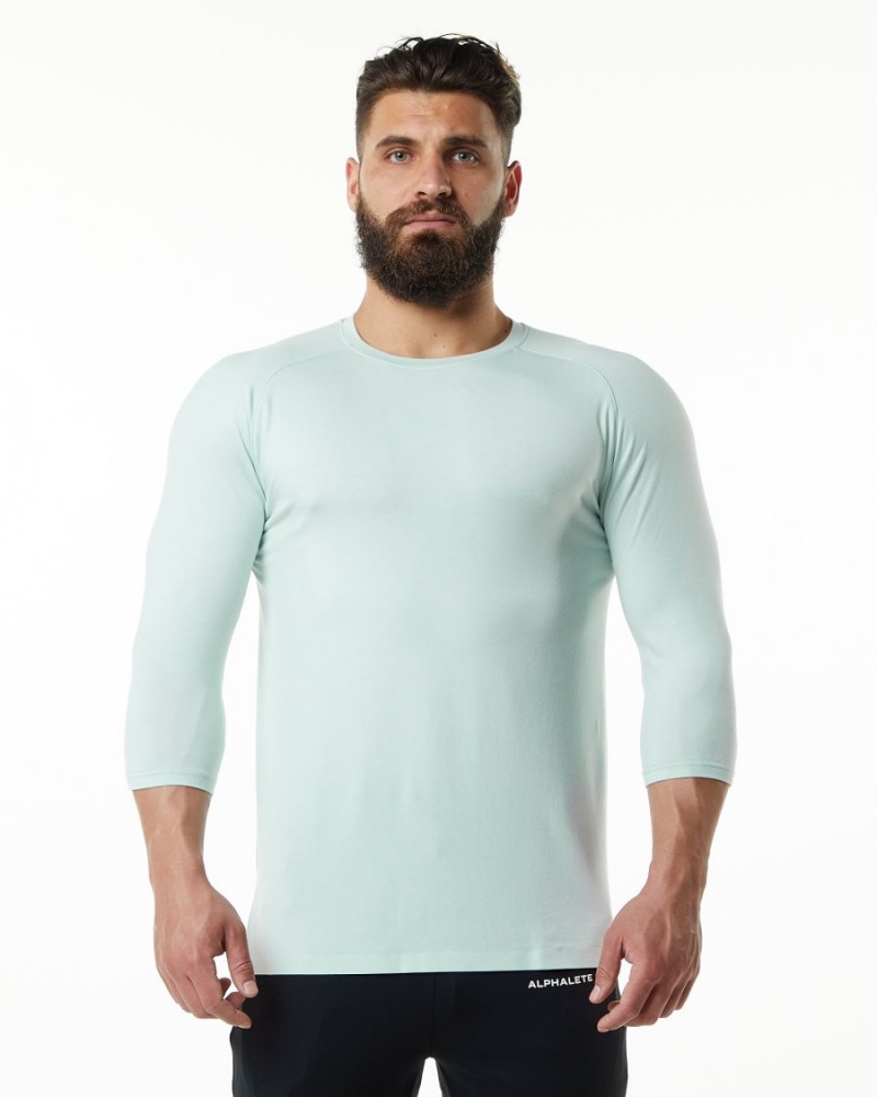 Chemises Alphalete Evo 3/4 Sleeve Tee Bleu Homme | WOV-08074528