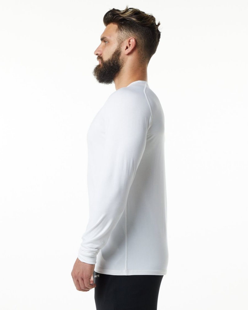 Chemises Alphalete Evo Epaulette Tee Blanche Homme | HGP-98389665