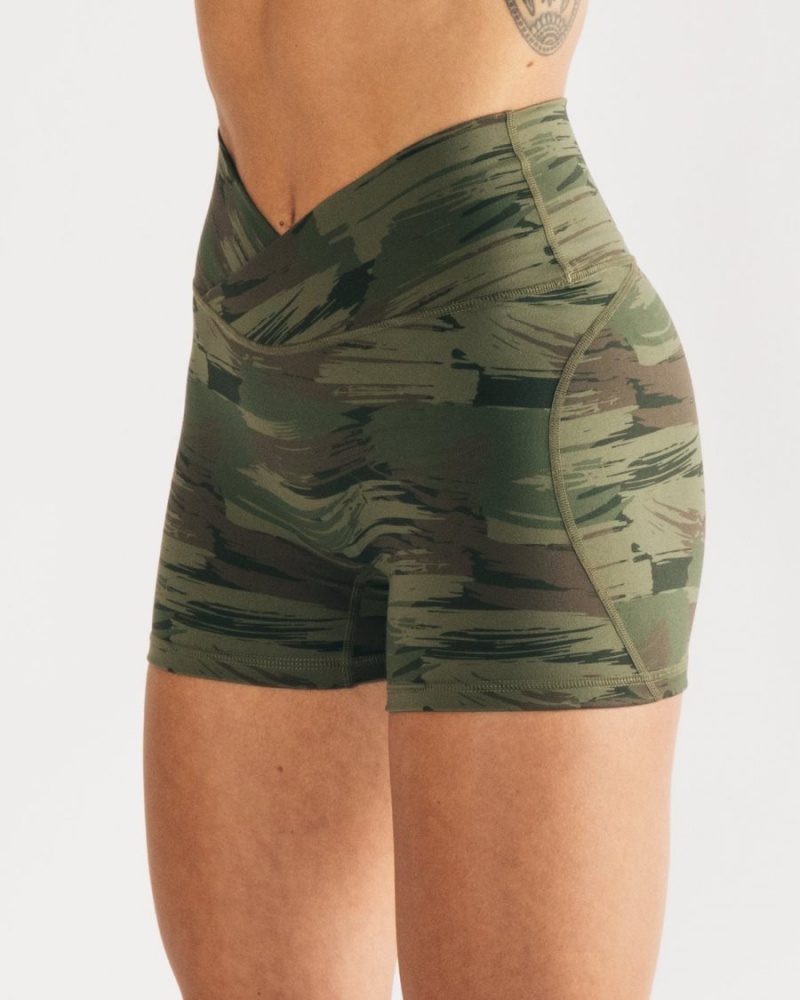 Short Alphalete Surface Power Corta 5" Vert Olive Camouflage Femme | QSY-62469260