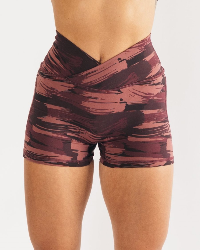 Short Alphalete Surface Power Corta 5" Bordeaux Camouflage Femme | KEX-86222218