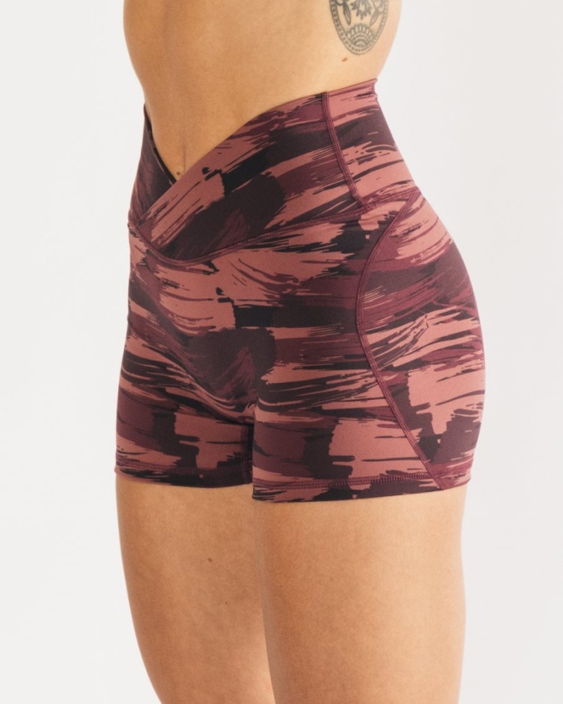 Short Alphalete Surface Power Corta 5" Bordeaux Camouflage Femme | KEX-86222218