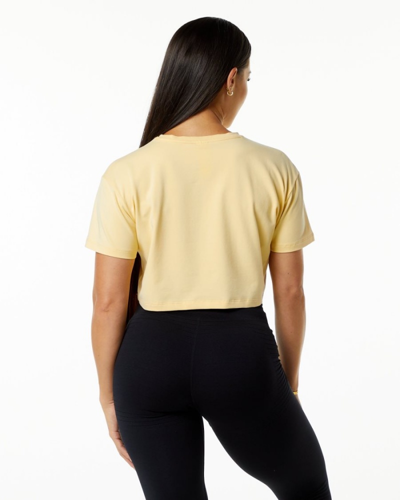 Chemises Alphalete Dynasty Crop Daffodil Femme | XKK-49995943