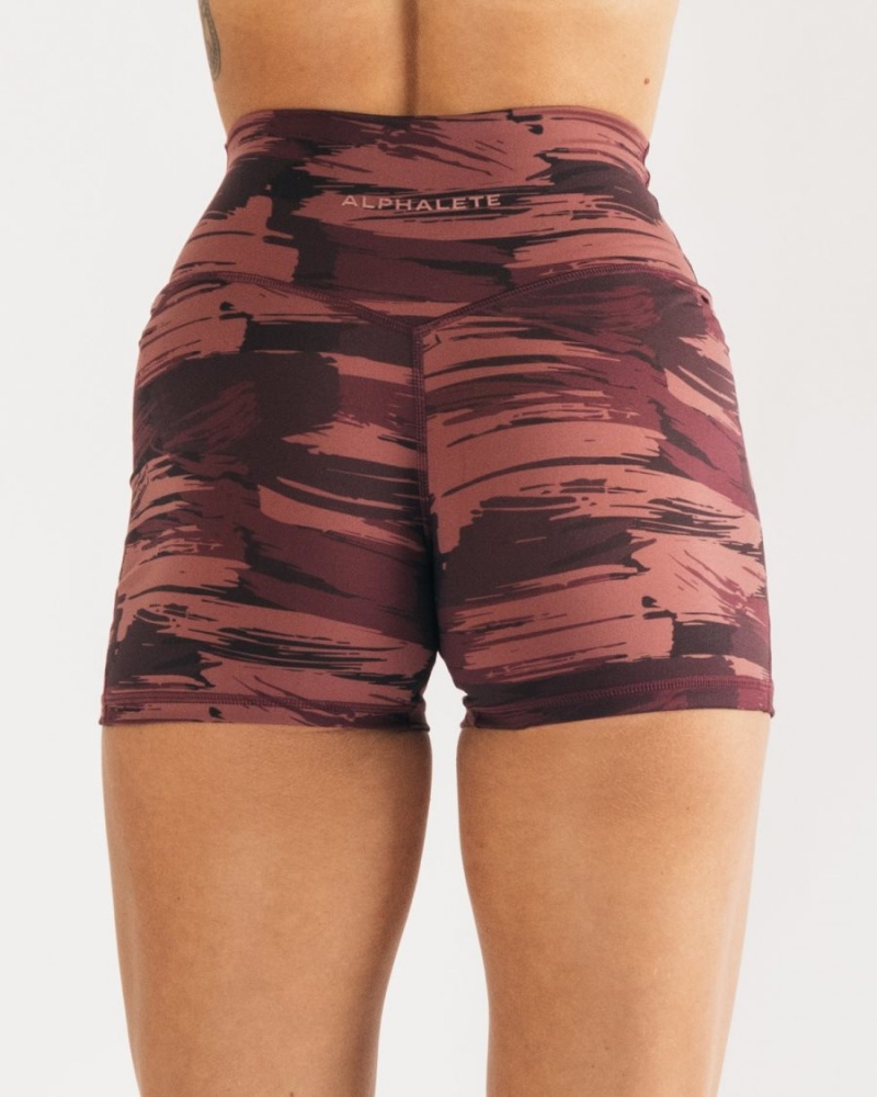 Short Alphalete Surface Power Corta 5" Bordeaux Camouflage Femme | KEX-86222218