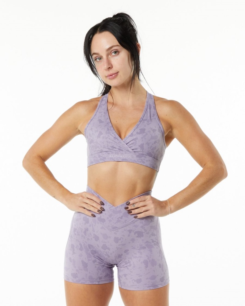 Soutien Gorge Sport Alphalete Surface Wrap Bra Pebble Print Misty Lilac Femme | XSM-46613063