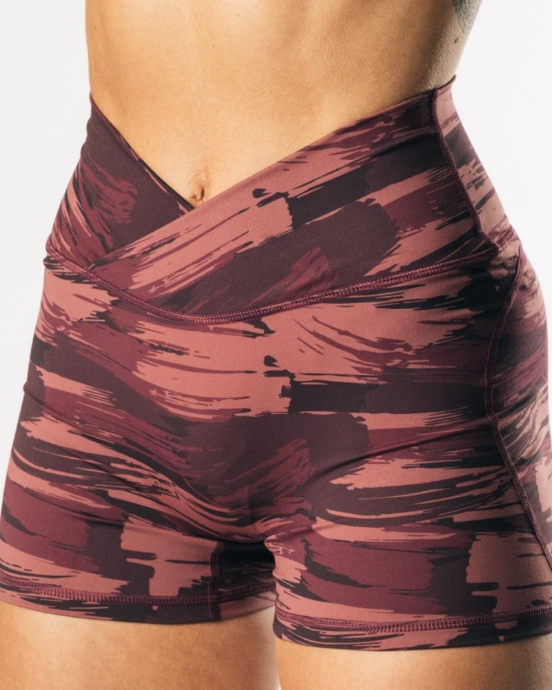 Short Alphalete Surface Power Corta 5" Bordeaux Camouflage Femme | KEX-86222218