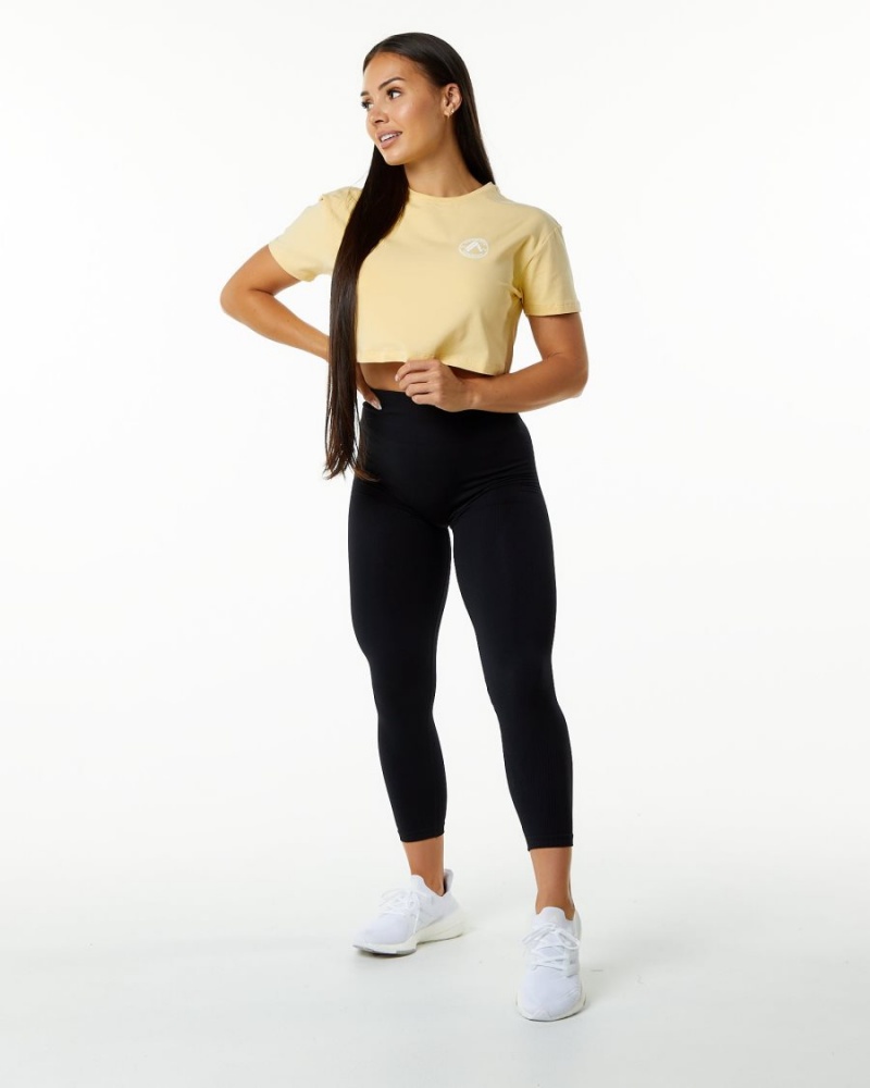 Chemises Alphalete Dynasty Crop Daffodil Femme | XKK-49995943