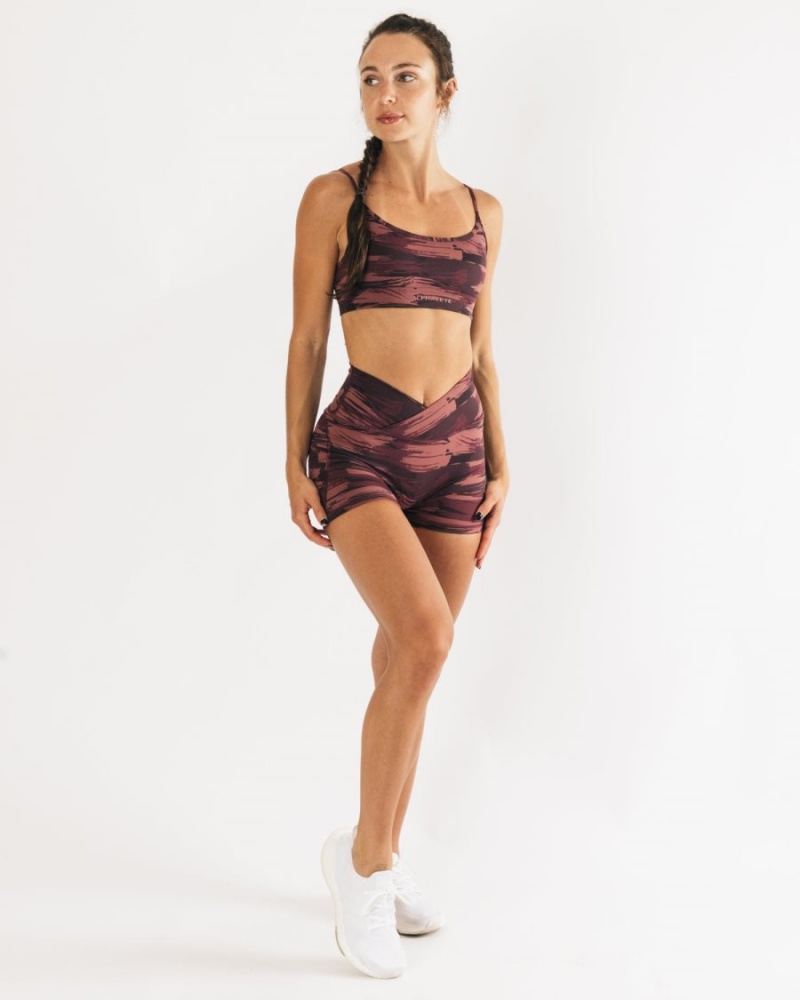 Short Alphalete Surface Power Corta 5" Bordeaux Camouflage Femme | KEX-86222218