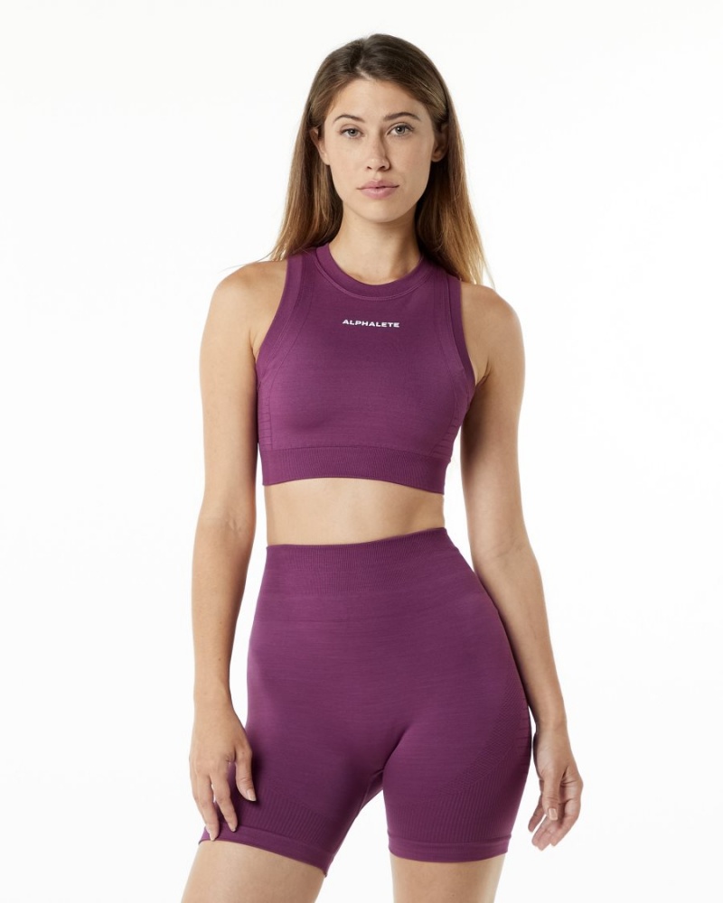 Soutien Gorge Sport Alphalete Ozone Crop Bra Grape Femme | ALF-63972865