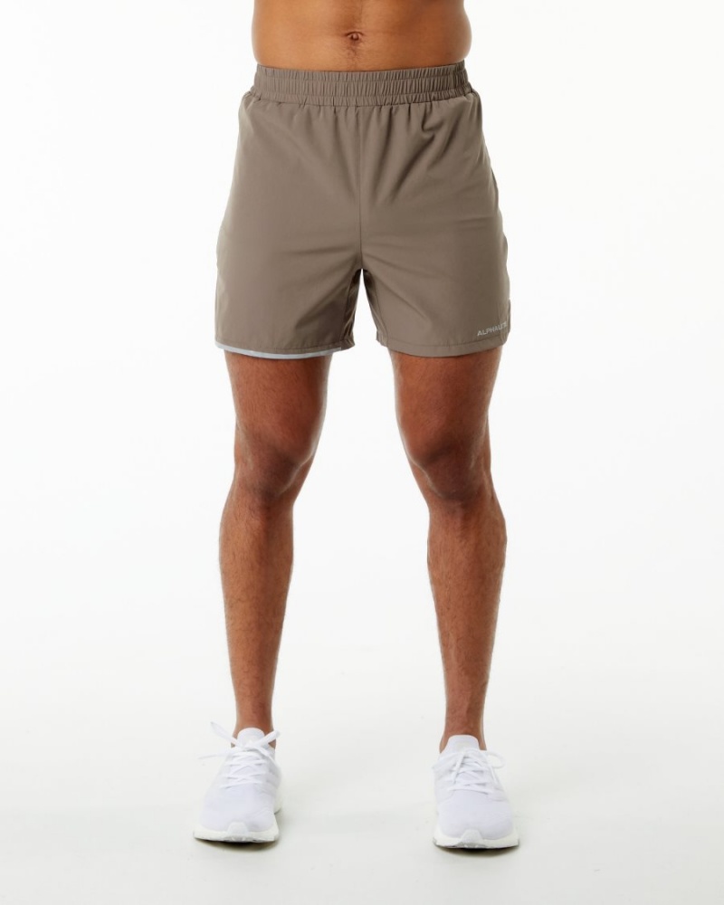 Short Alphalete Core Stride Corta 5” Mocha Homme | RAS-20621271