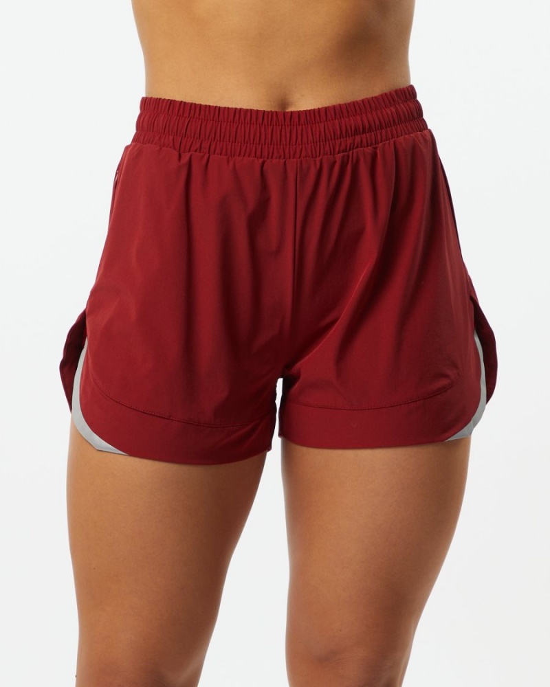 Short Alphalete Stride Corta 3" Rouge Femme | ZSZ-17519649