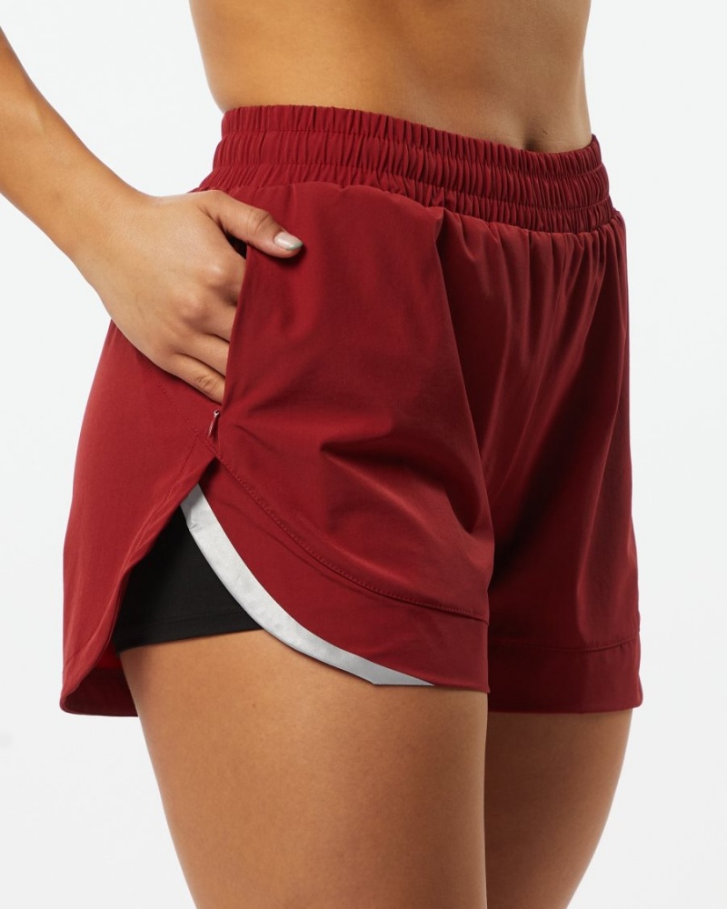 Short Alphalete Stride Corta 3" Rouge Femme | ZSZ-17519649