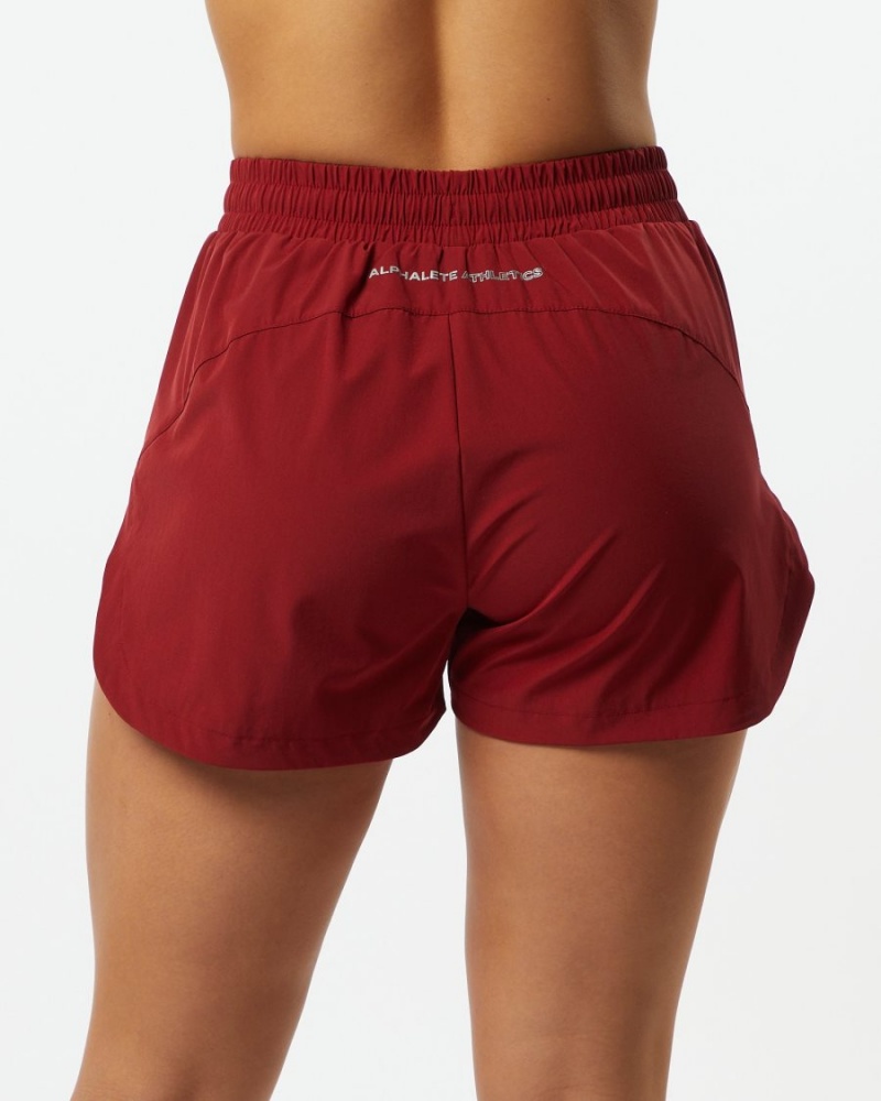 Short Alphalete Stride Corta 3" Rouge Femme | ZSZ-17519649