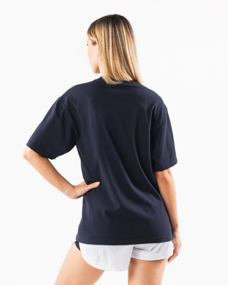 Chemises Alphalete Texas Tee Bleu Marine Femme | SJC-20953831