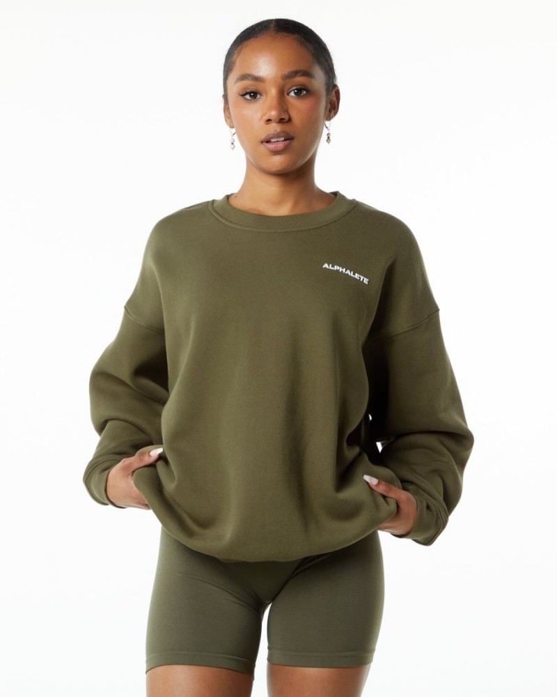 Vestes Alphalete Classiche Crew Willow Femme | GYM-54761672