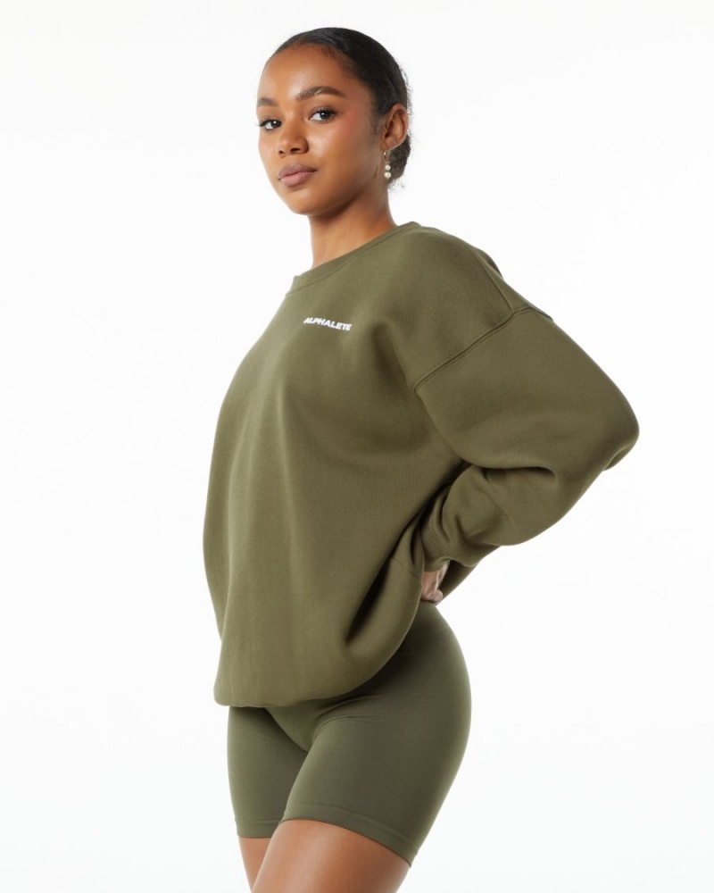 Vestes Alphalete Classiche Crew Willow Femme | GYM-54761672