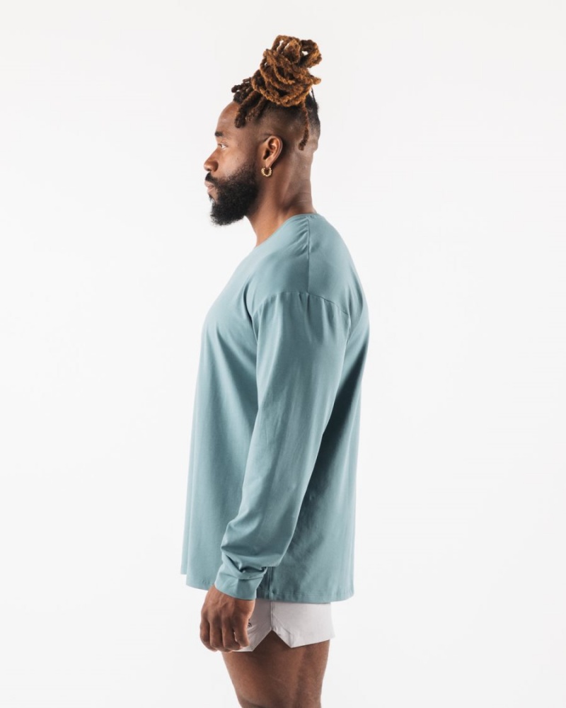 Chemises Alphalete AA Paisley Print LS Tee Turquoise Homme | GXW-99256490