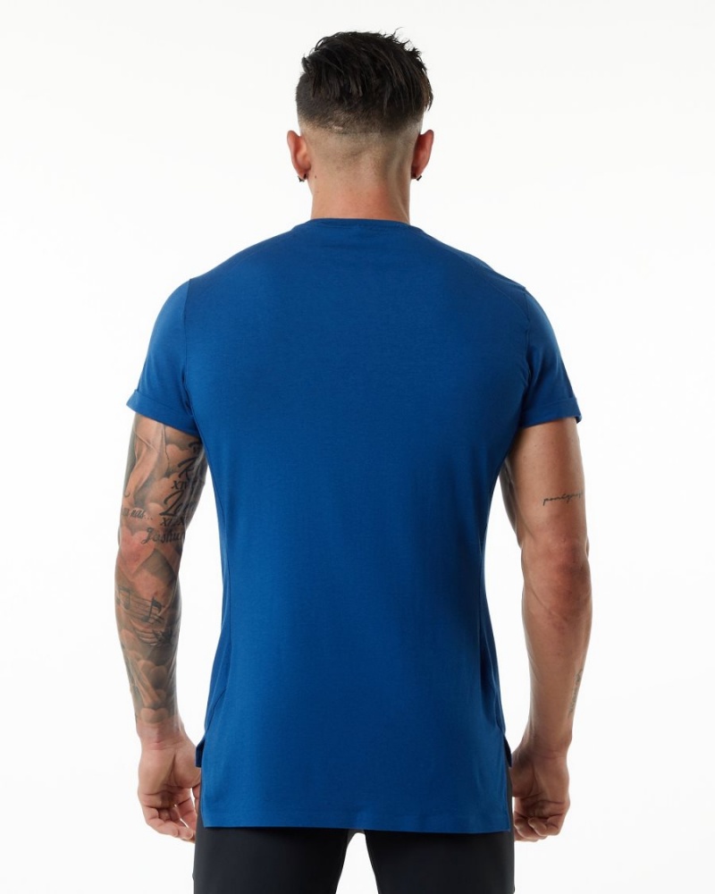 Chemises Alphalete Evo Pocket Tee Bleu Homme | WJA-31544599