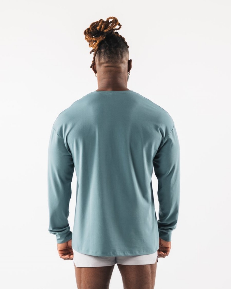 Chemises Alphalete AA Paisley Print LS Tee Turquoise Homme | GXW-99256490