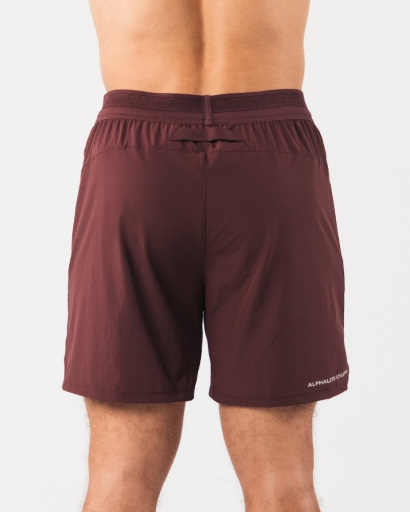 Short Alphalete Studio Corta 6" Sangria Homme | YSK-93640951