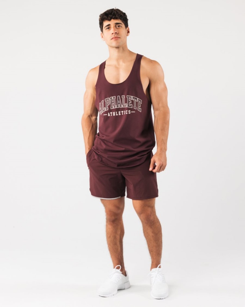 Short Alphalete Studio Corta 6" Sangria Homme | YSK-93640951