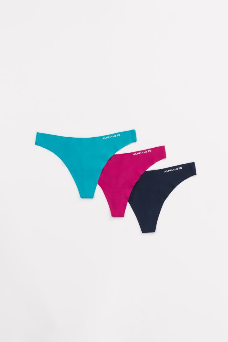 Sous Vêtement Alphalete Seamless Lanières 3pk Turquoise Fushia Femme | DVR-60539324