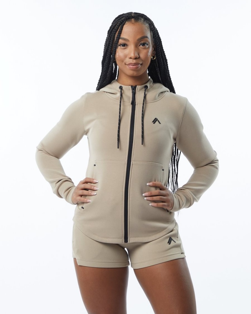 Vestes Alphalete ELMTS Athlétiques Jacket Tan Femme | DOE-85834207