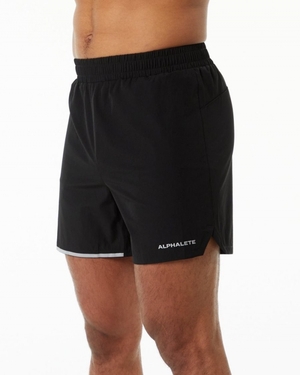 Short Alphalete Core Stride Corta 5” Noir Homme | ZSD-01788414