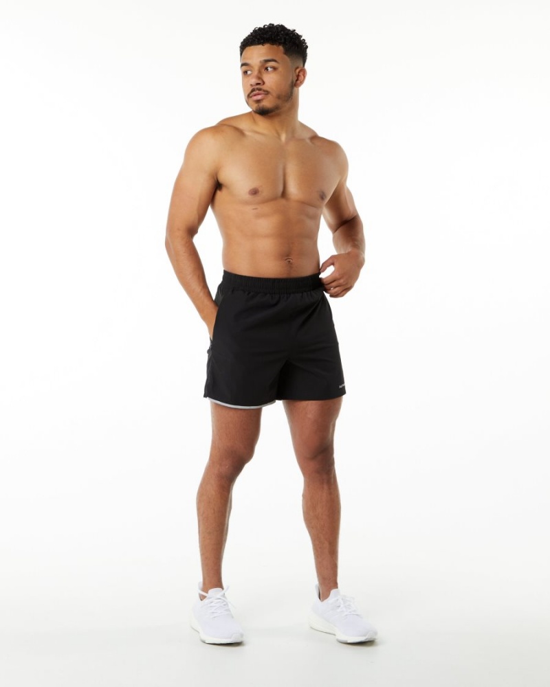 Short Alphalete Core Stride Corta 5” Noir Homme | ZSD-01788414