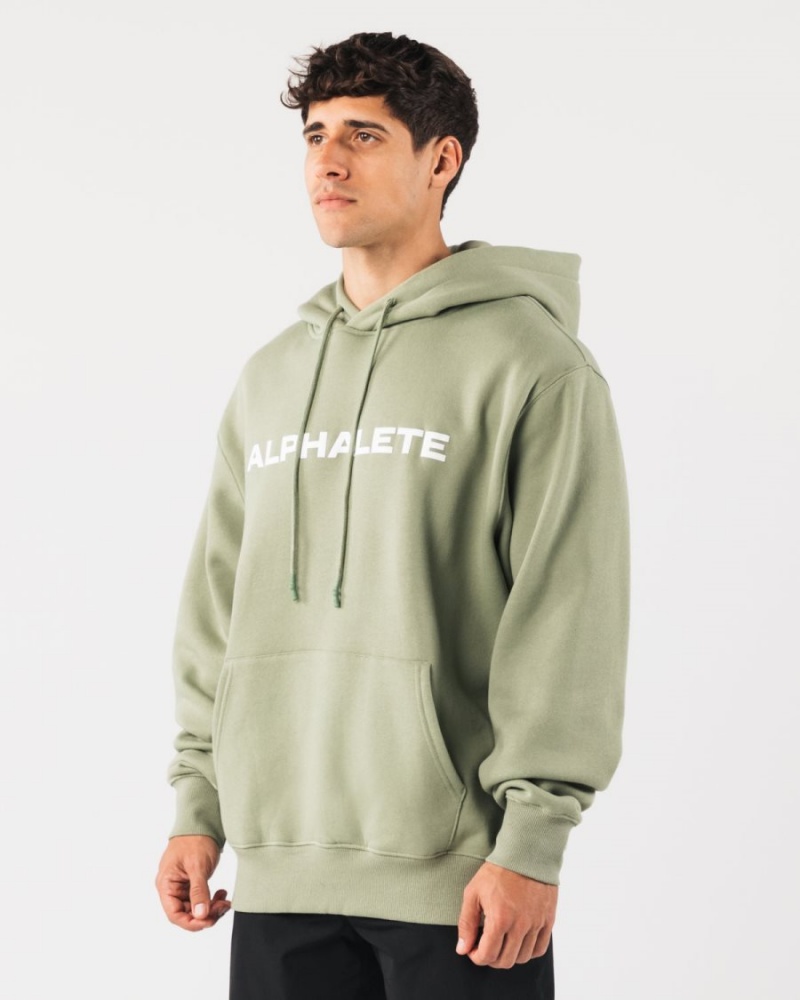 Sweat a Capuche Alphalete Core Hoodie Sage Homme | JHA-62882245