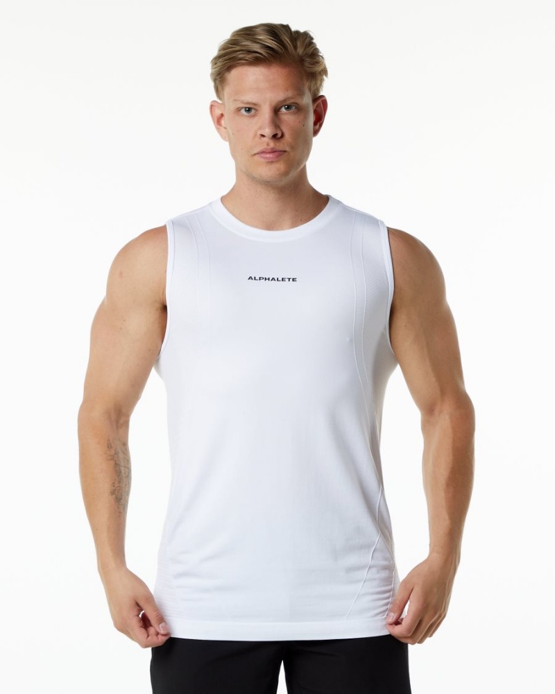 Debardeur Alphalete Ozone Tank Blanche Homme | EUX-86220627