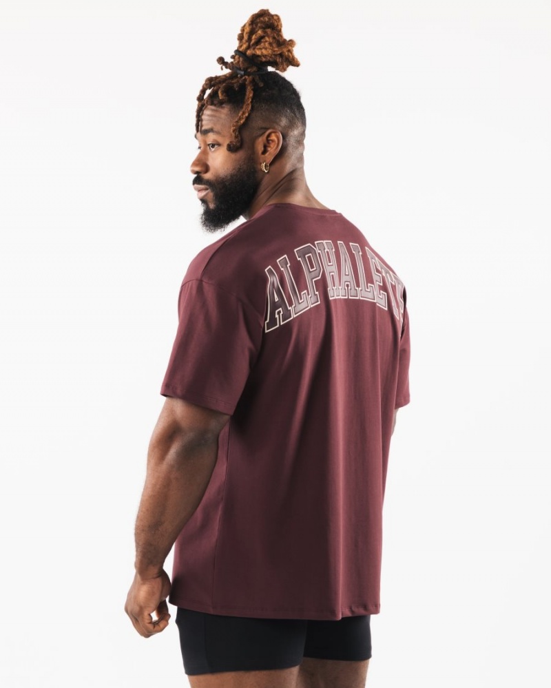 Chemises Alphalete Collegiate Tee Sangria Homme | HNR-74218509