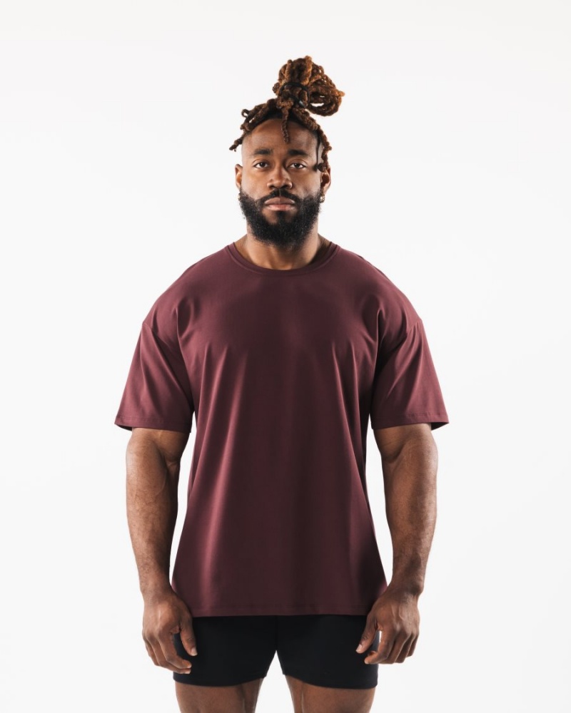 Chemises Alphalete Collegiate Tee Sangria Homme | HNR-74218509