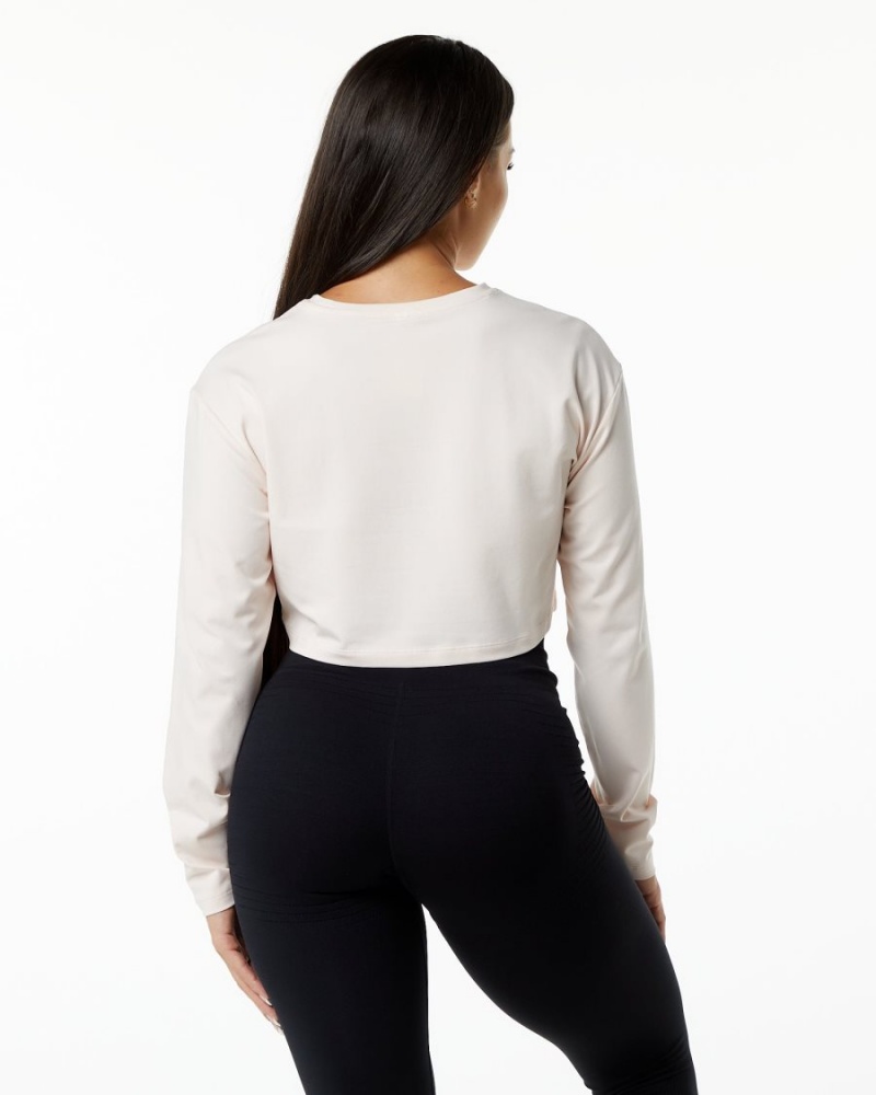 Manches Longues Alphalete Dynasty LS Crop Blush Femme | WOV-22423386