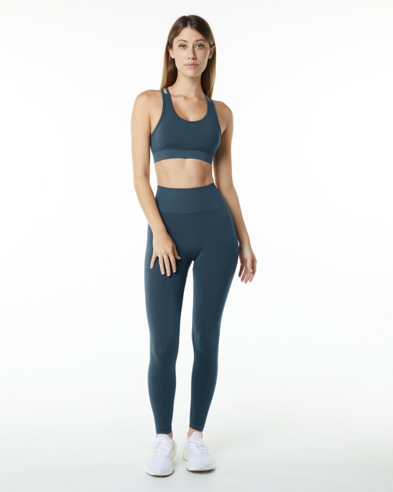 Soutien Gorge Sport Alphalete Revival Bra Bleu Femme | UMJ-22868746