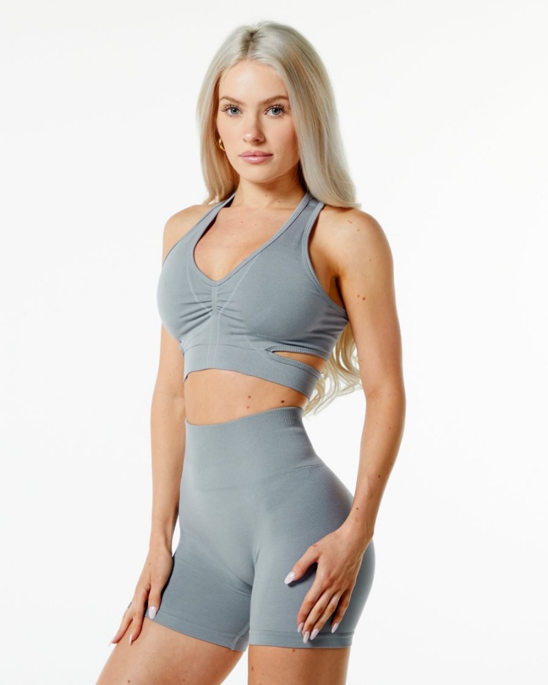 Soutien Gorge Sport Alphalete Stratus Bra Grise Femme | BOE-99159899