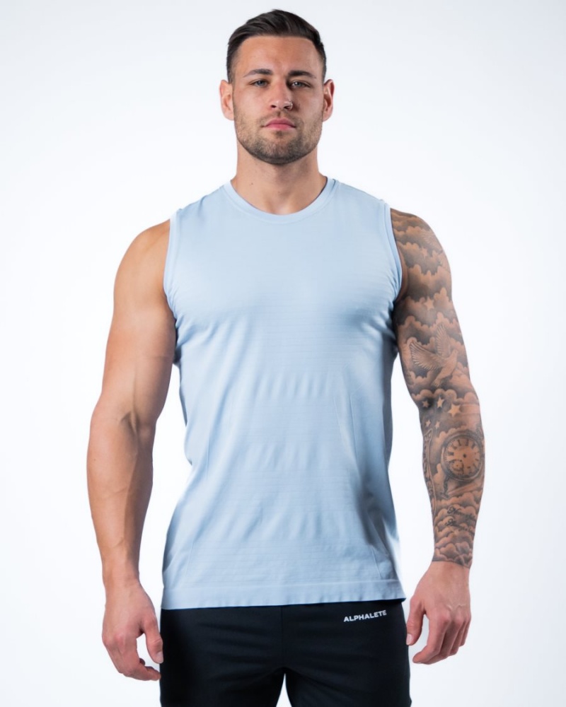 Debardeur Alphalete Hero Tank Bleu Homme | GMI-28455934